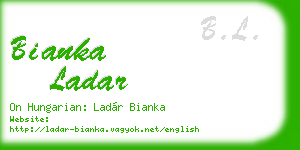 bianka ladar business card